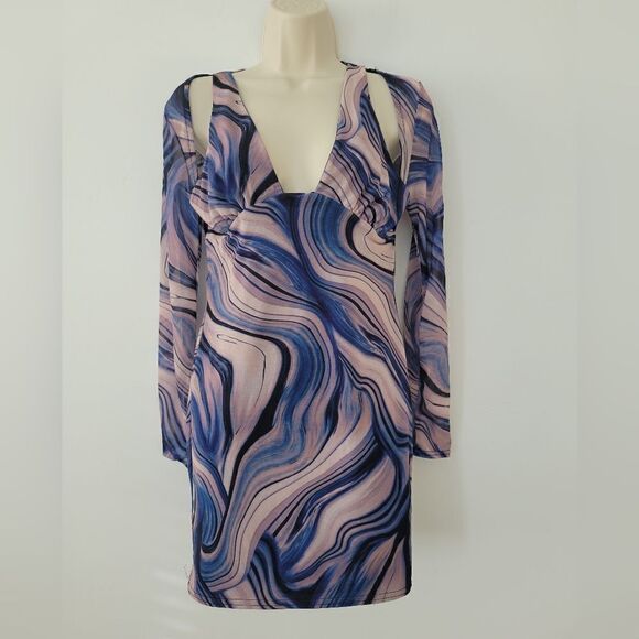 ASOS Design Long Sleeve Cut out Back Mini Dress NWOT - Picture 1 of 4